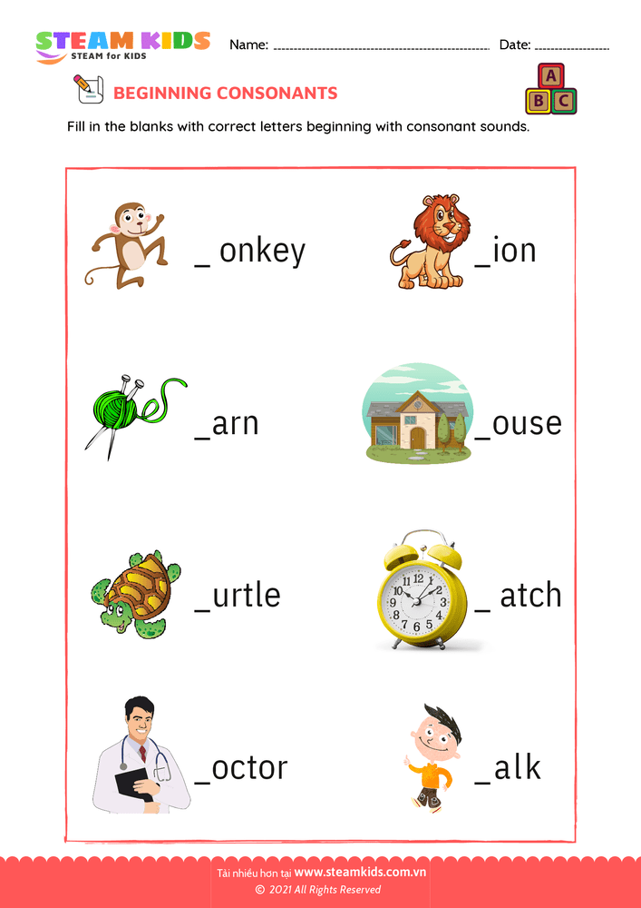 Beginning consonants - B22