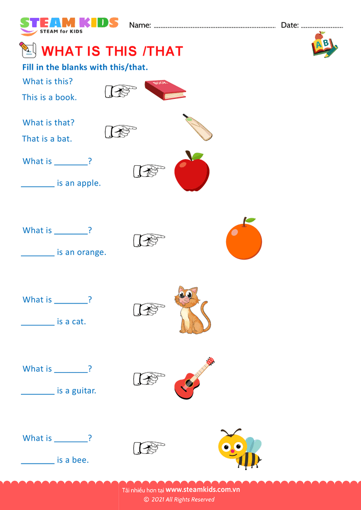 This and That - B14 Pronouns 4-6 tuổi