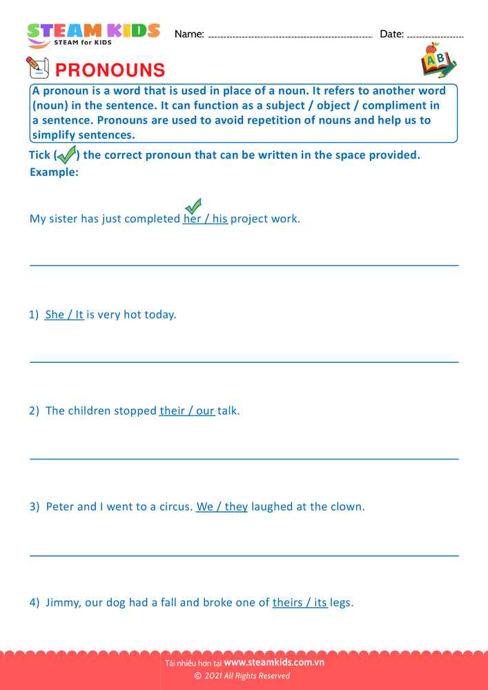 Identify the reflexive pronouns - B1