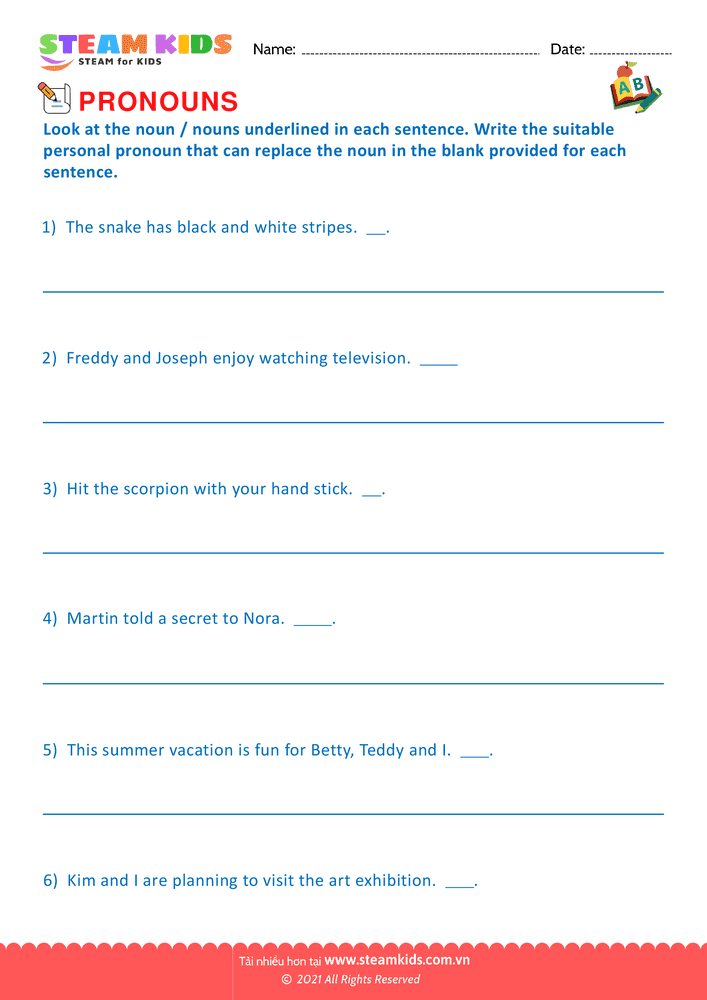 Identify the reflexive pronouns - B1
