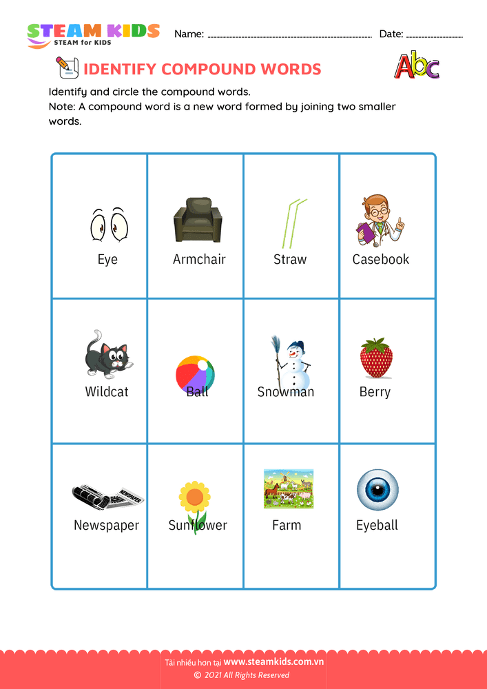 Find Compound words - B12