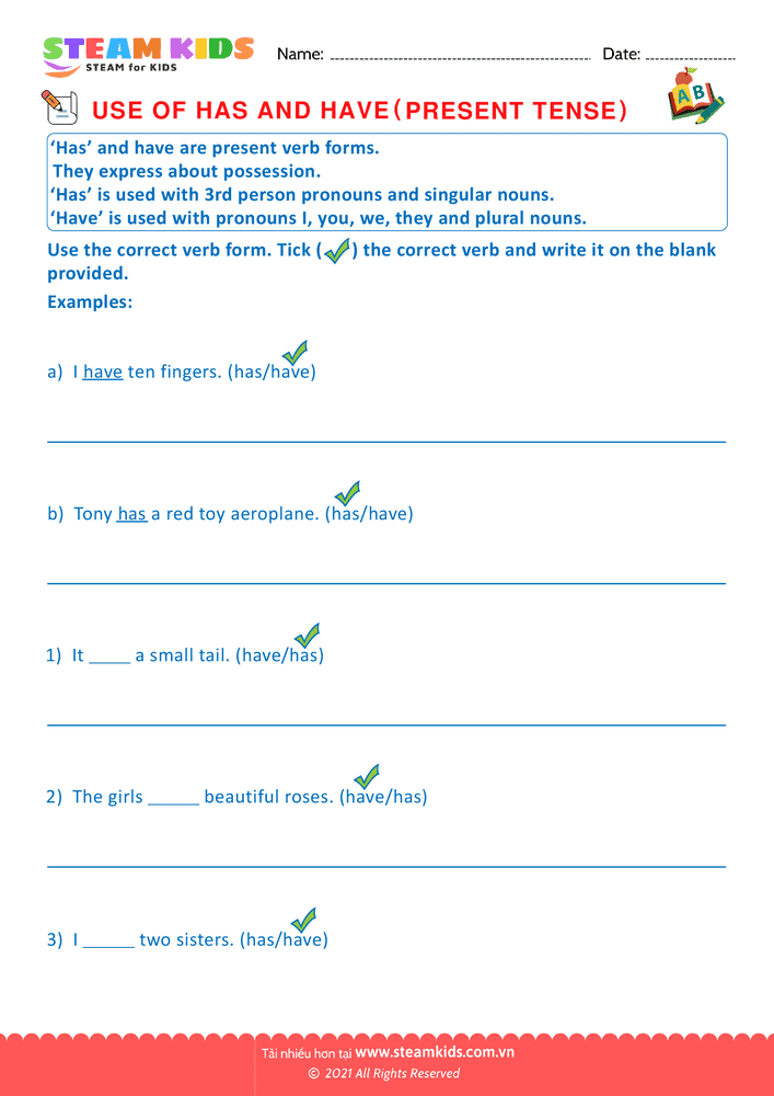 Use of has and have - B6