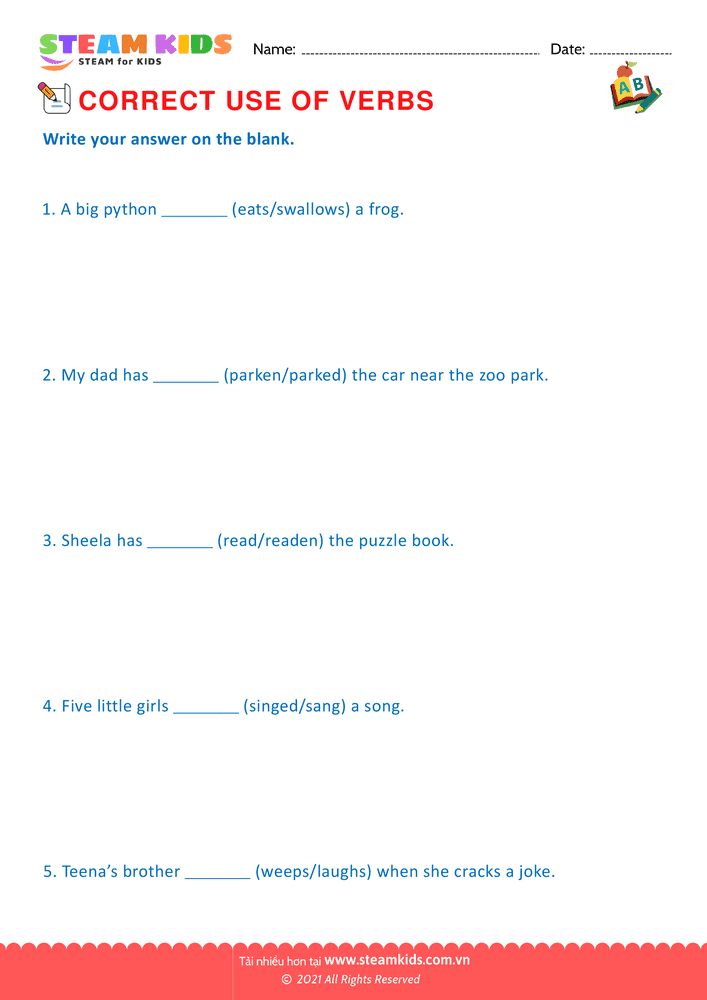 Correct use of verbs - B19