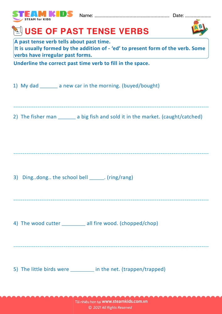 Use of present tense verbs - B20 Use of present tense verbs Lớp 1