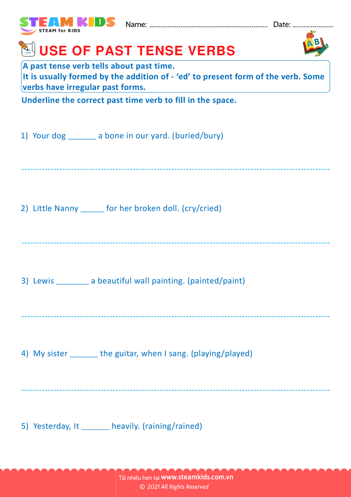 Use of present tense verbs - B20 Use of present tense verbs Lớp 1
