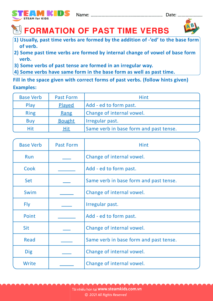 Use of present tense verbs - B20 Use of present tense verbs Lớp 1