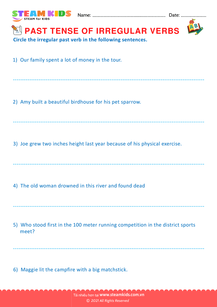 Past tense of irregular verbs - B29