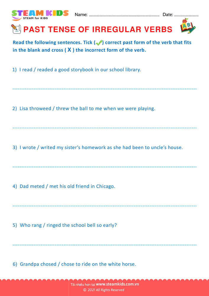 Past tense of irregular verbs - B29