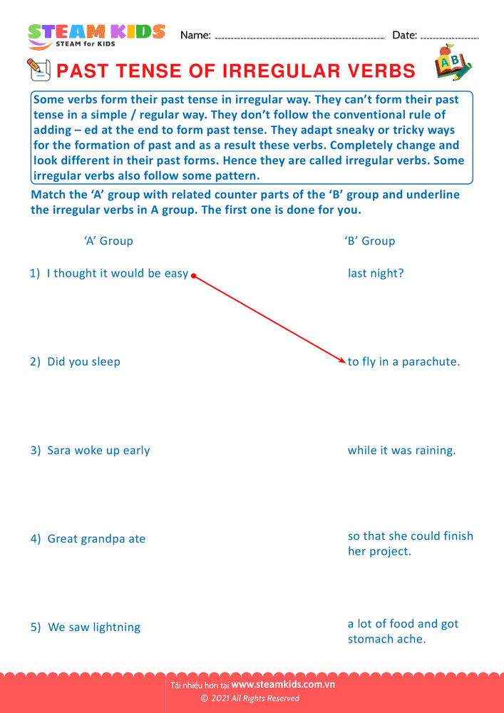 Past tense of irregular verbs - B29 Past tense of irregular verbs Lớp 2
