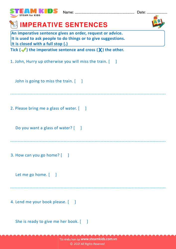 Imperative sentence - B15