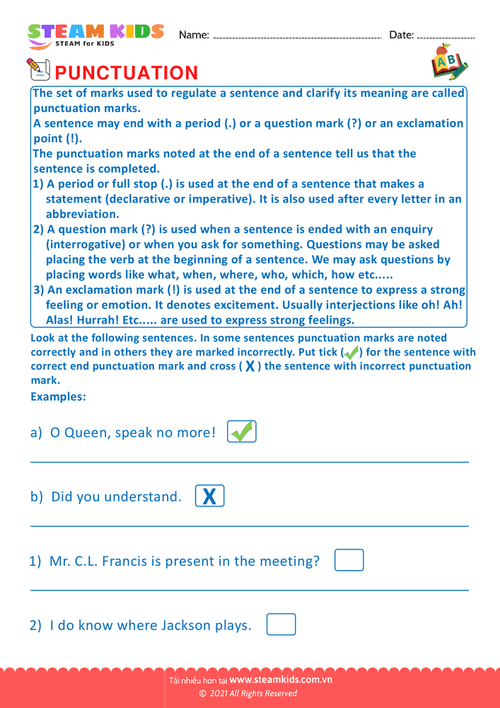 Indentify the sentence type - B1