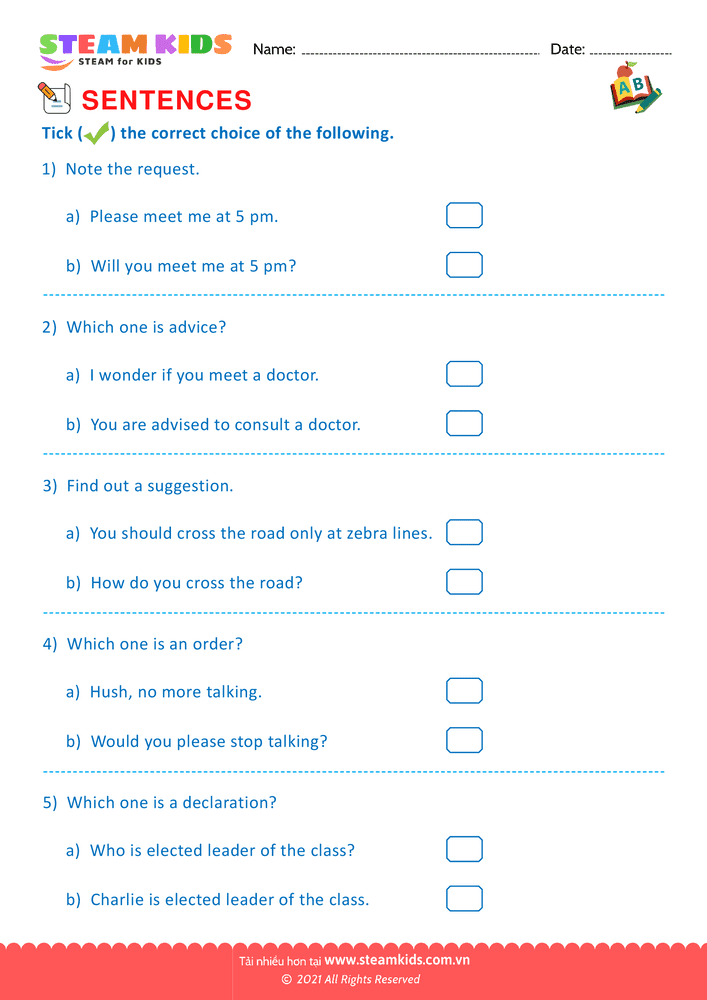 Indentify the sentence type - B33