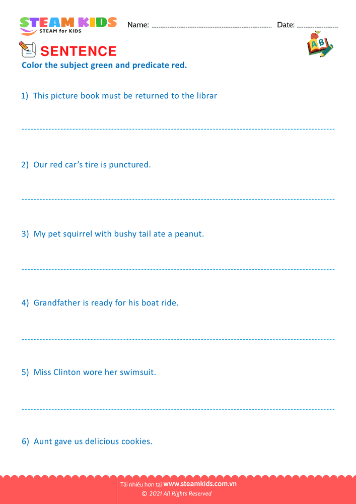 Identify subject and predicate - B5