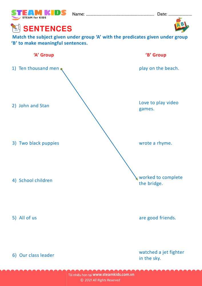 Identify subject and predicate - B5
