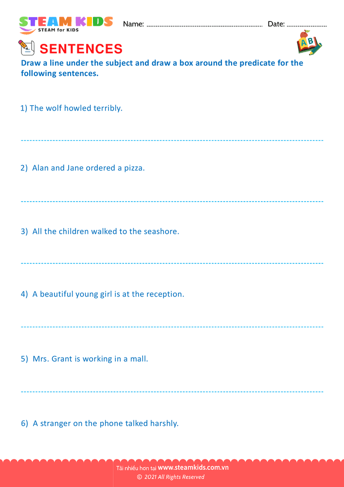 Subject & Predicate - B14 Subject & Predicate Lớp 2