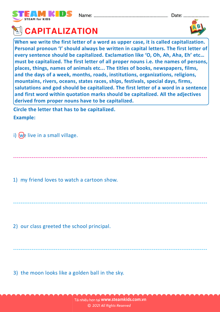 Identify the capitalization word - B11