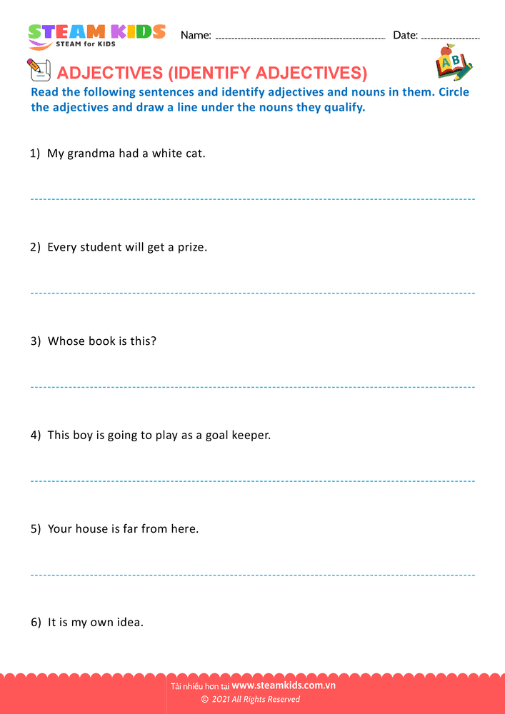 Circle the adjectives - B21