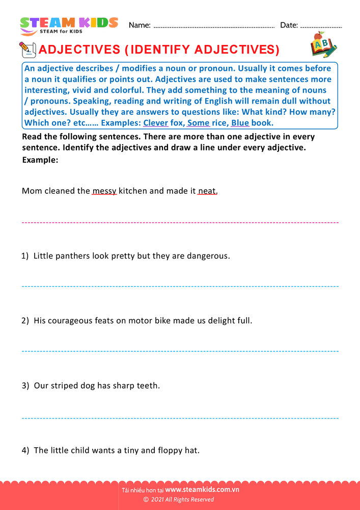 Circle the adjectives - B21
