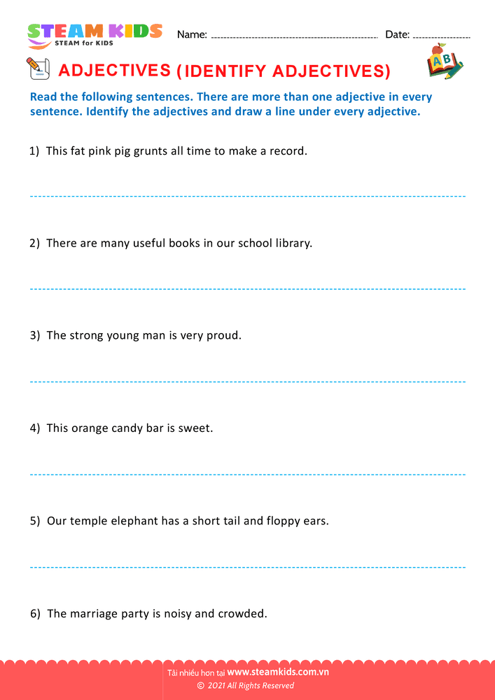 Circle the adjectives - B21