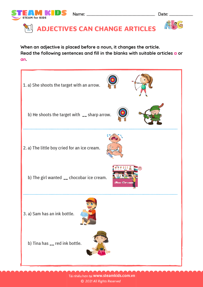 Adjectives change articles - B15