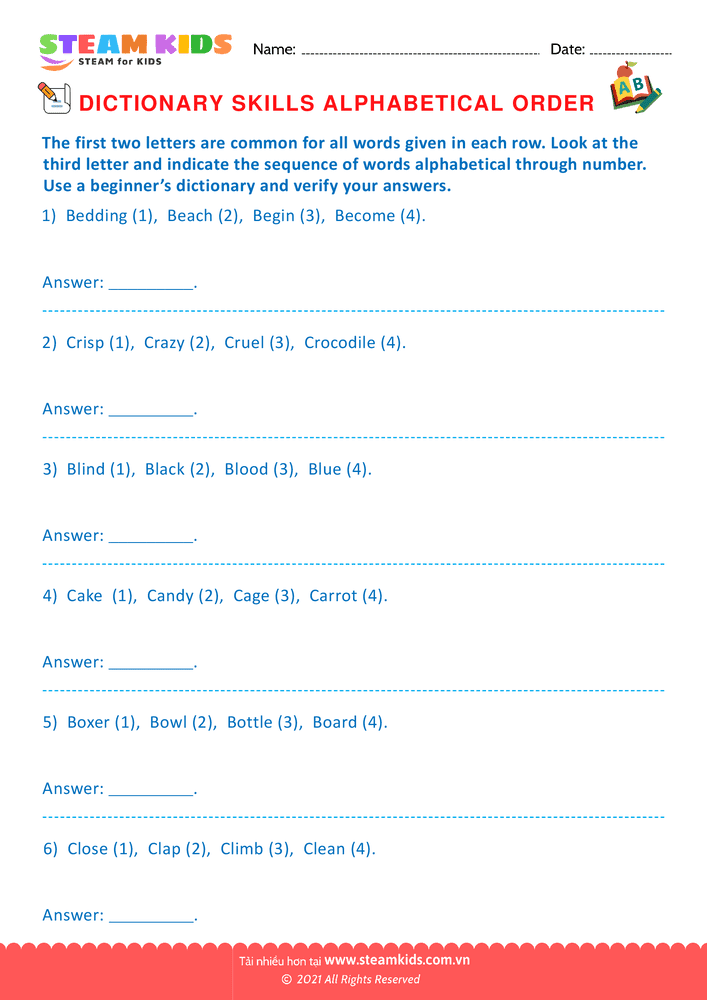 Dictionary Skills - B20