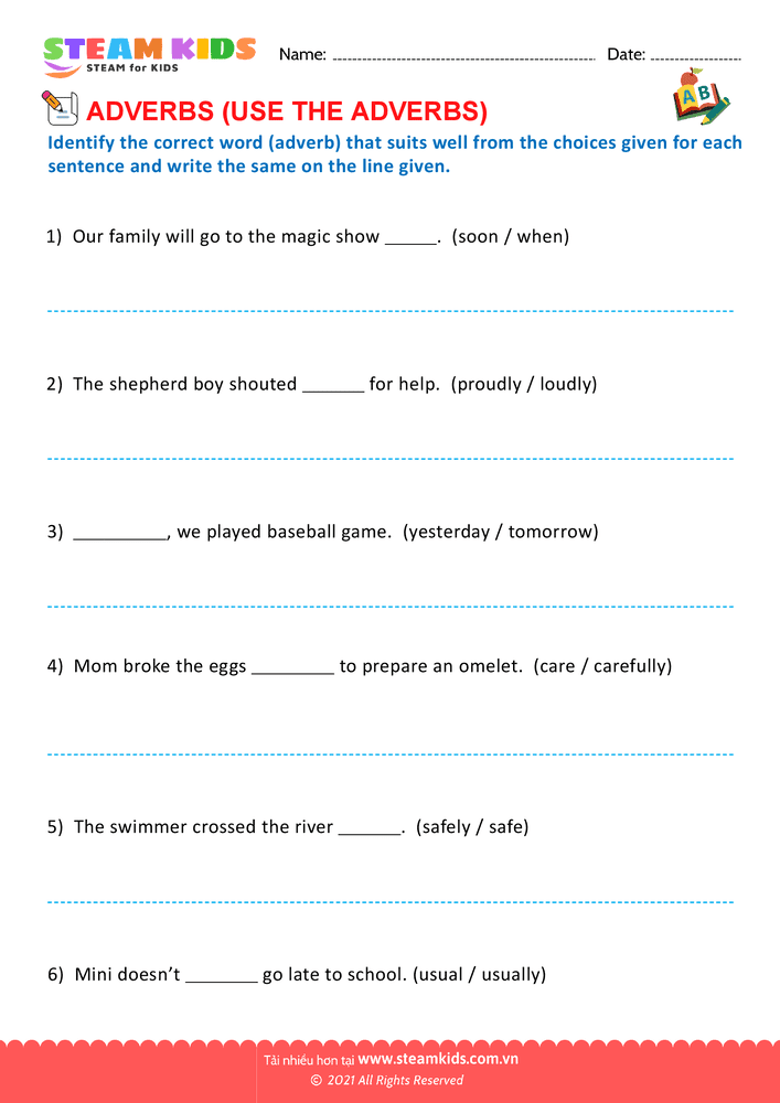 Choose adjectives and adverbs - B2