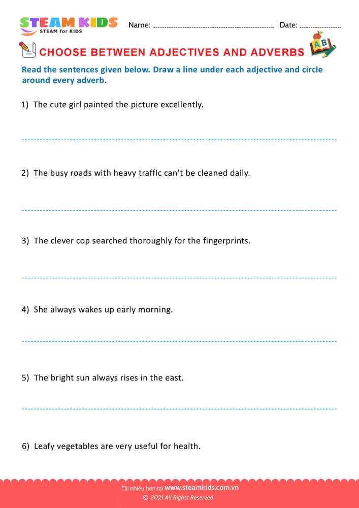 Choose adjectives and adverbs - B12 Choose adjectives or adverbs Lớp 2