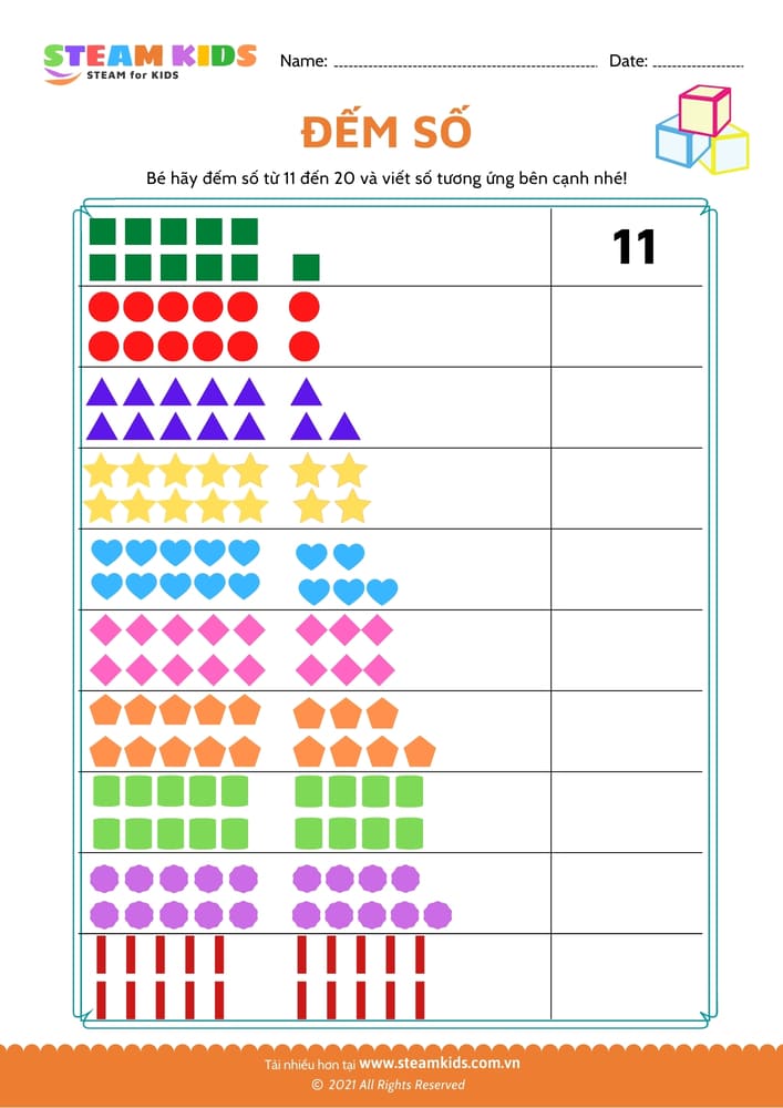 Đếm và viết số - B17