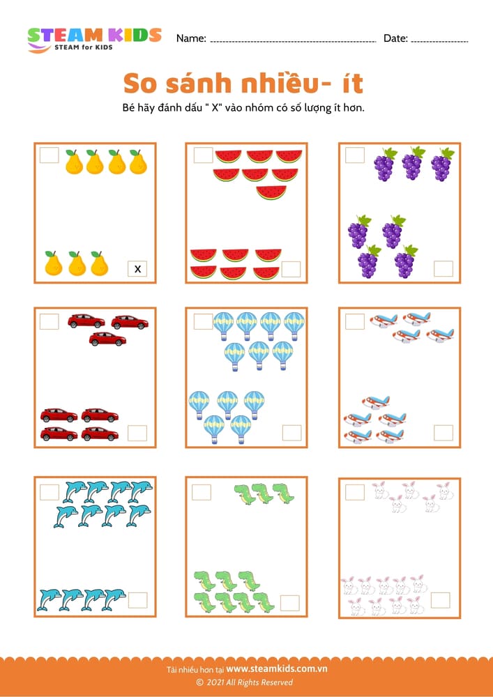 So sánh nhiều - ít - B14