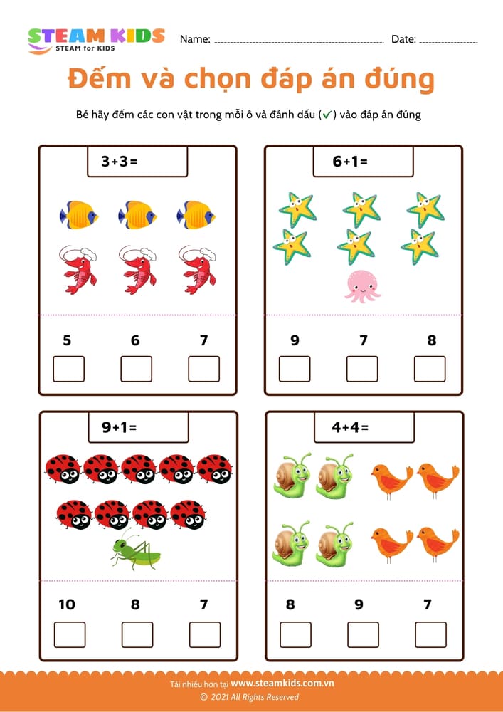 Sắp xếp số theo thứ tự - B7