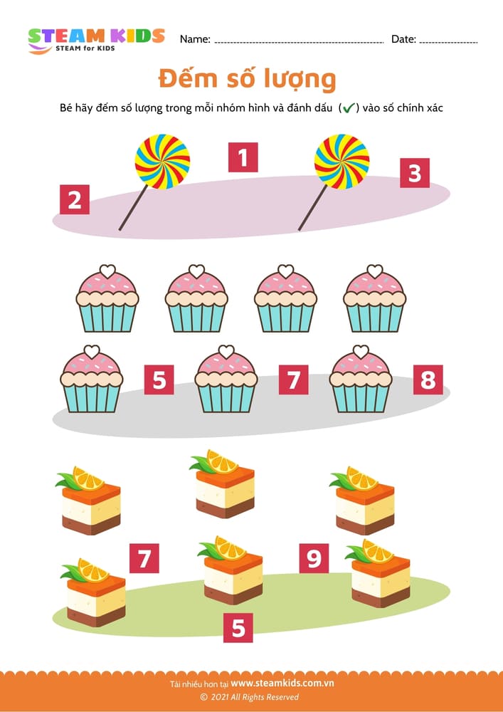 Đếm và viết số - B17