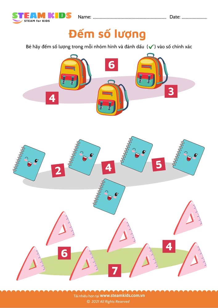 Đếm và viết số - B20