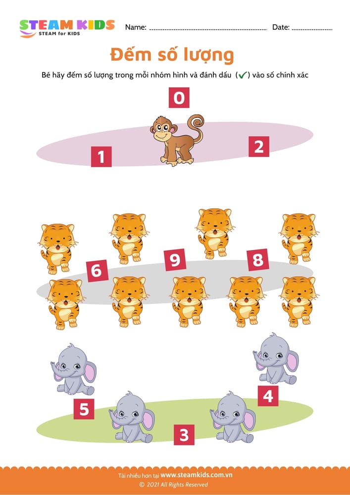 Đếm và viết số - B17