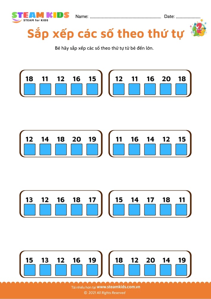 Sắp xếp số theo thứ tự - B29