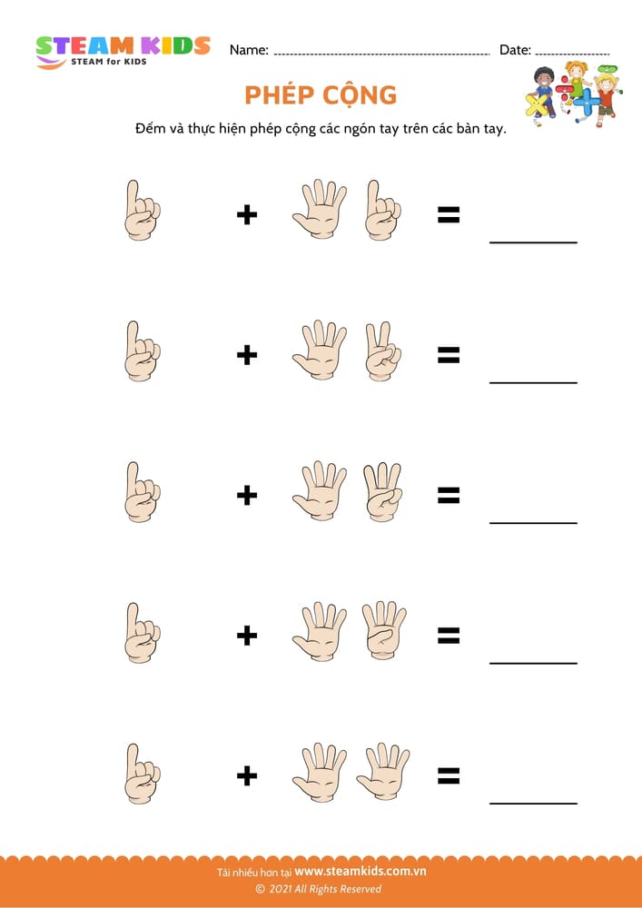 Cộng bằng ngón tay - B18