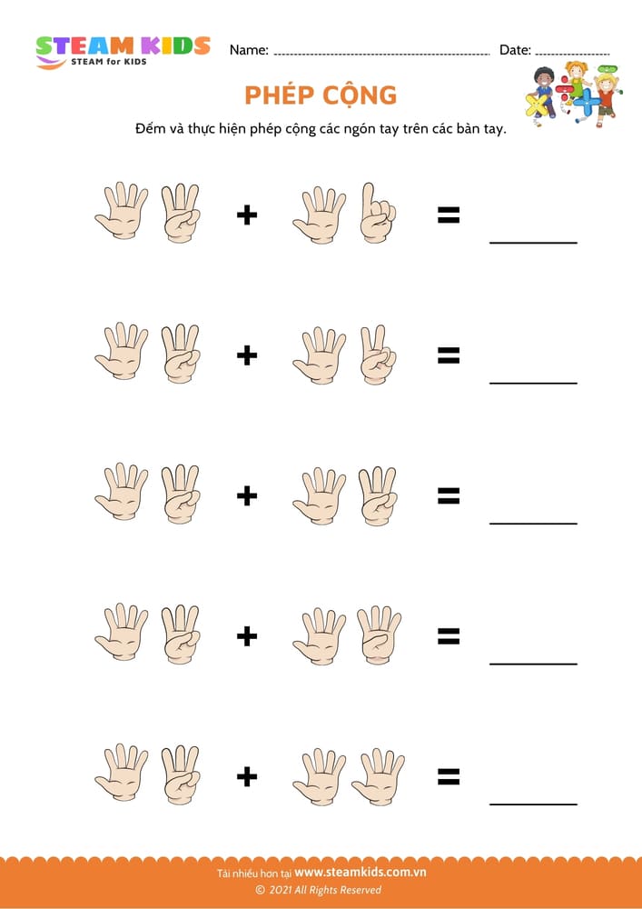 Cộng bằng ngón tay - B18