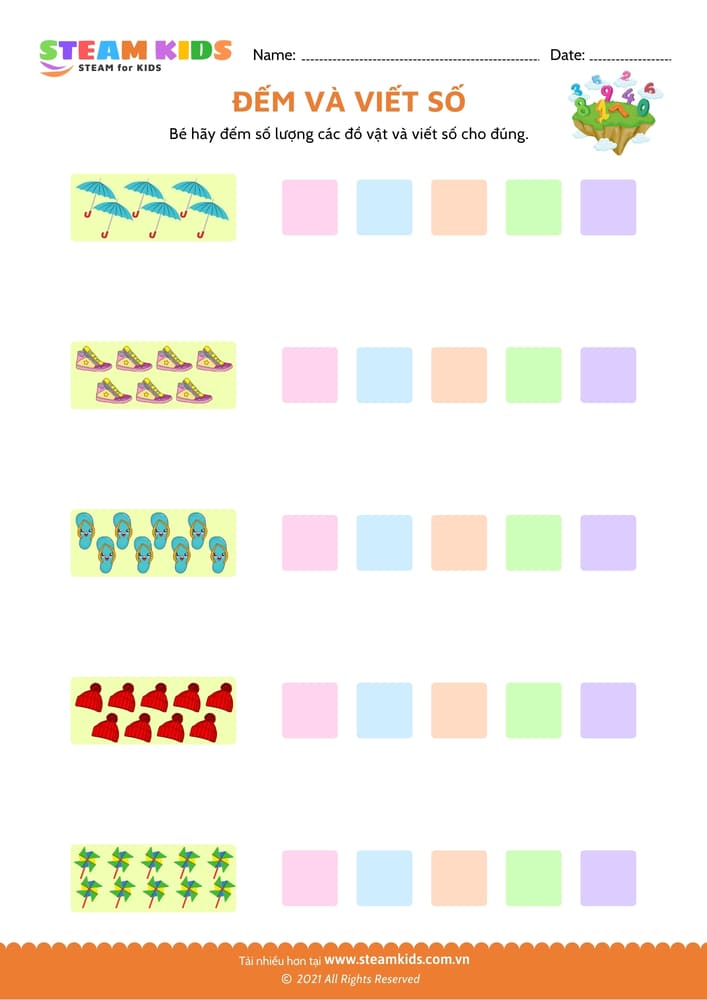 Đếm và tô màu - B2