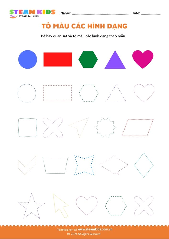 Tô màu các hình dạng - B20