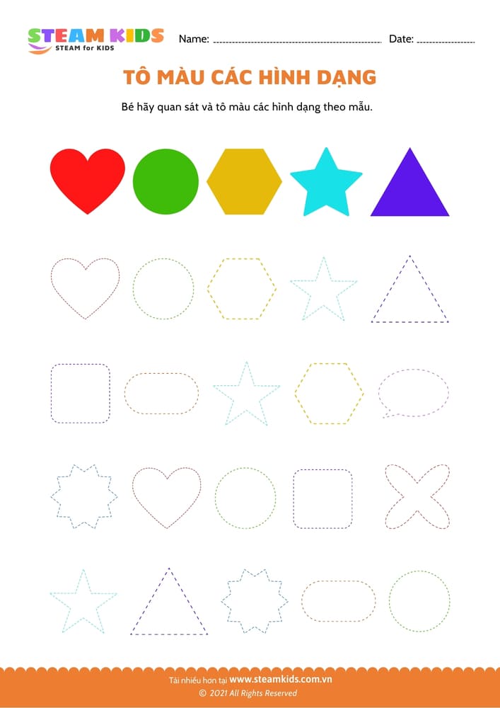 Tô màu các hình dạng - B20