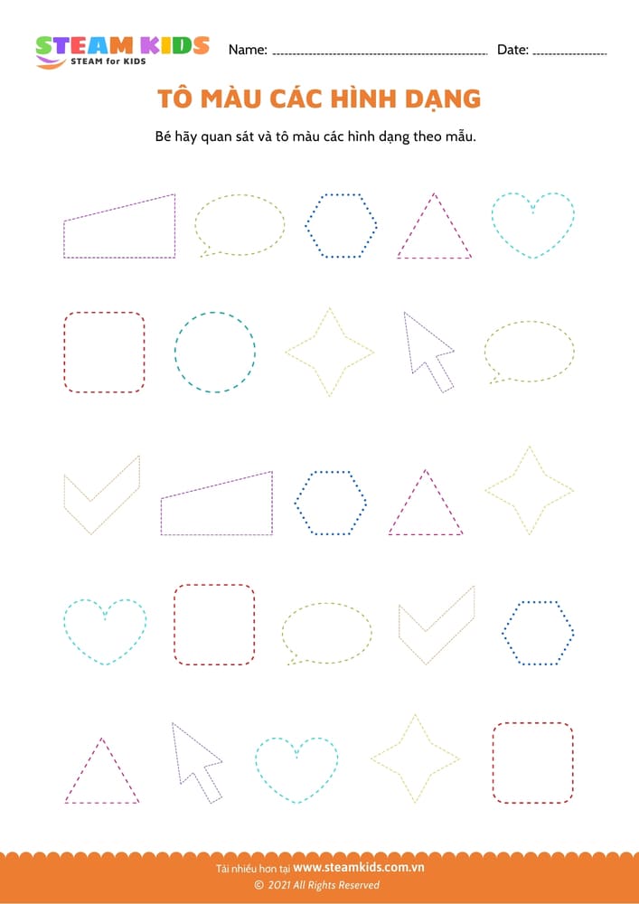 Tô màu các hình dạng - B20