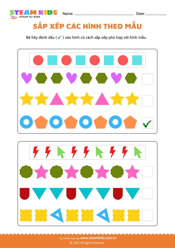 Sắp xếp hình dạng - B15