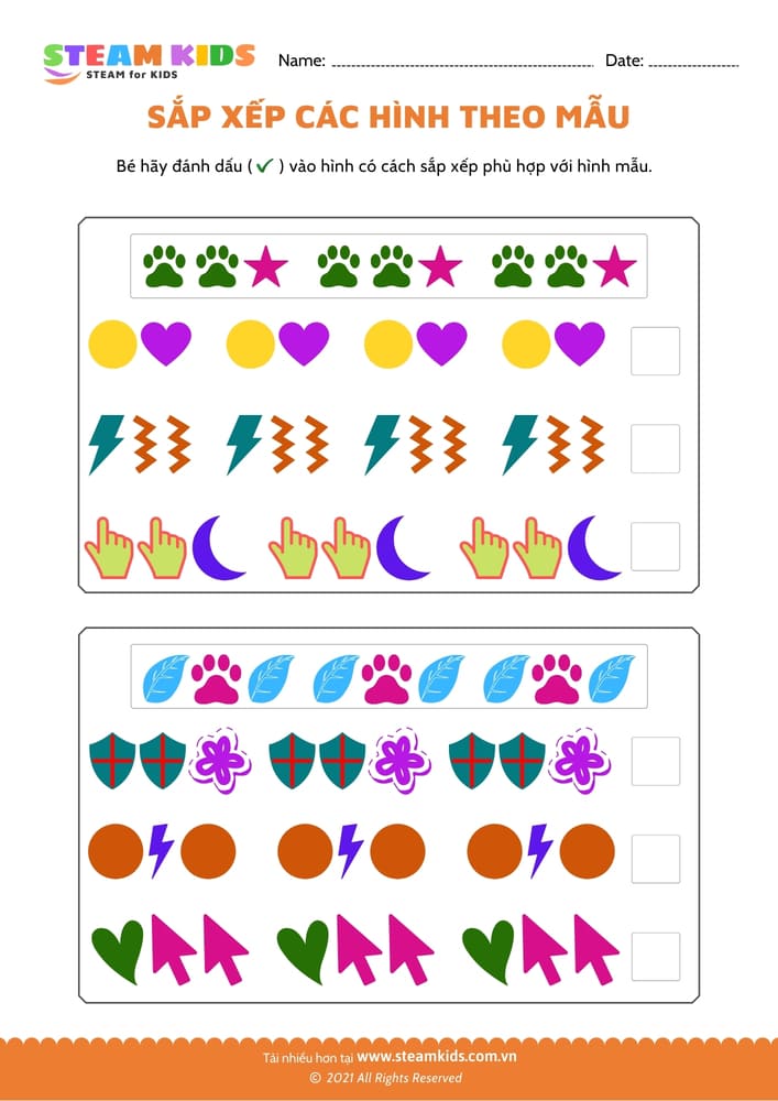 Sắp xếp hình dạng - B15