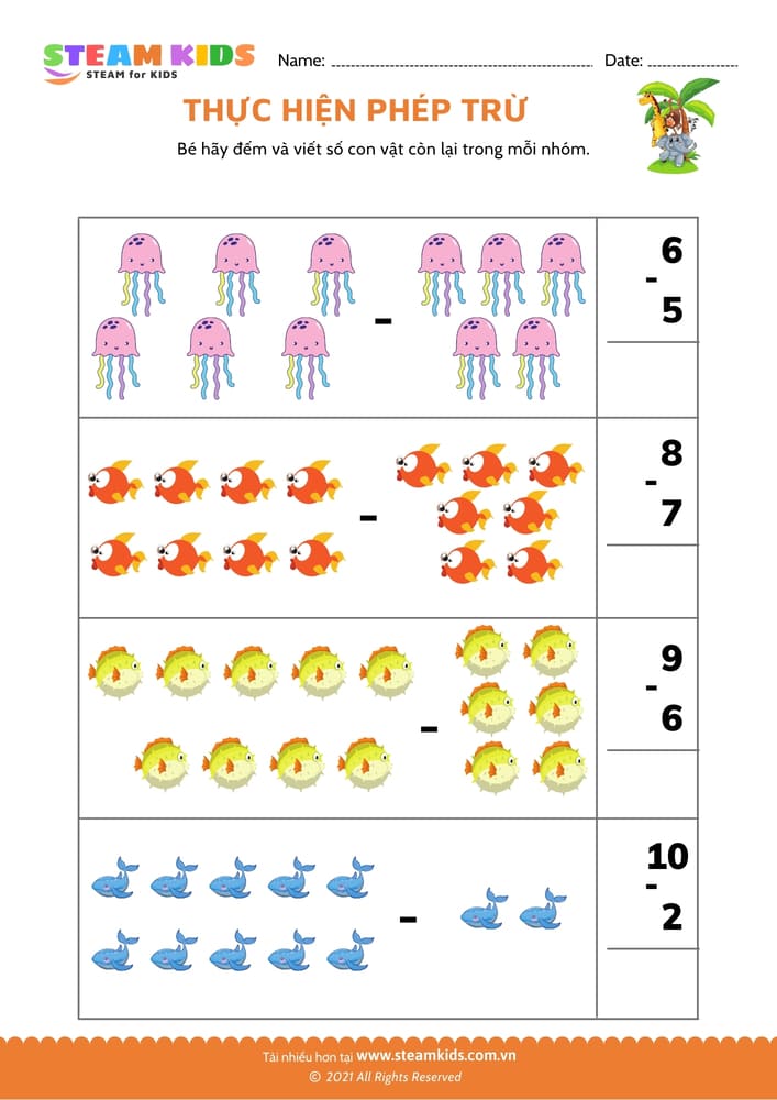 Thực hiện phép trừ - B5