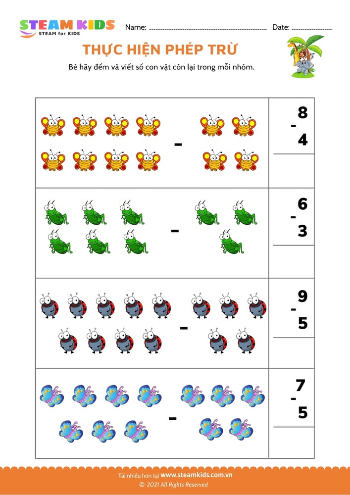 Thực hiện phép trừ - B5