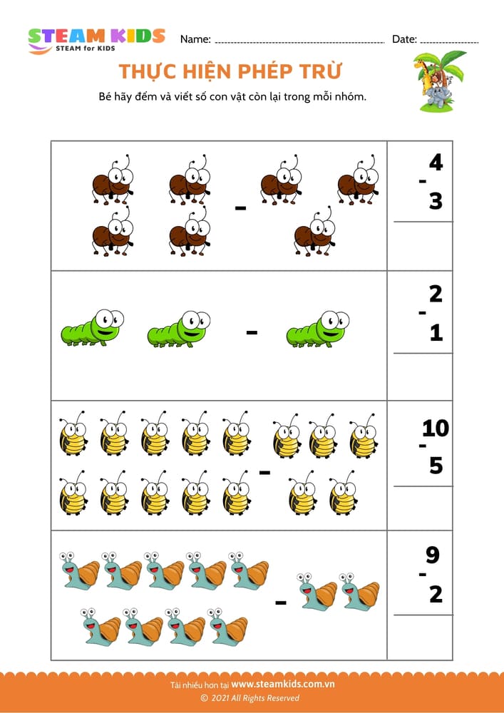 Thực hiện phép trừ - B5