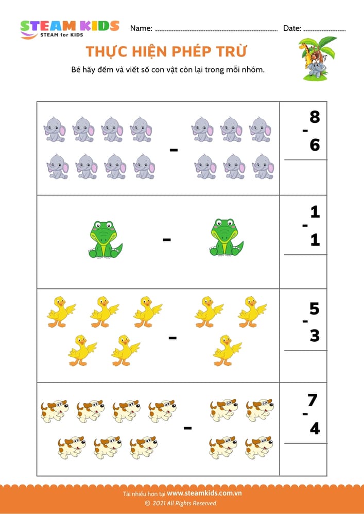 Thực hiện phép trừ - B5