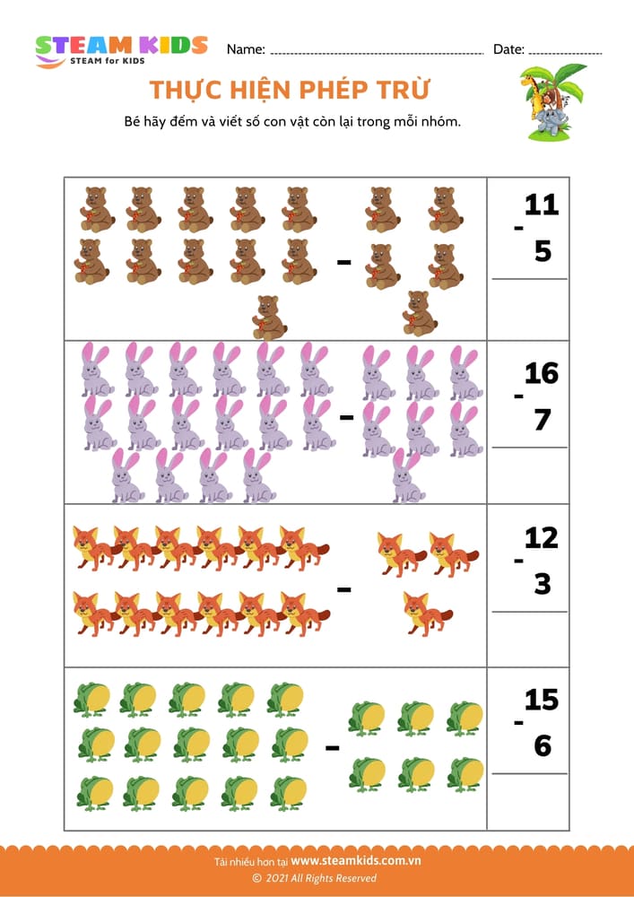 Thực hiện phép trừ - B17