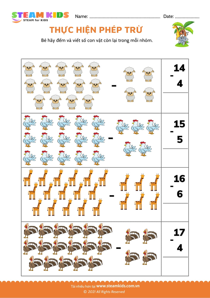Thực hiện phép trừ - B17