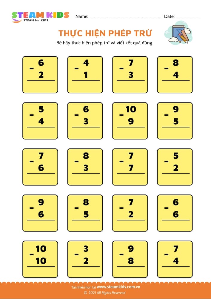 Thực hiện phép trừ - B23