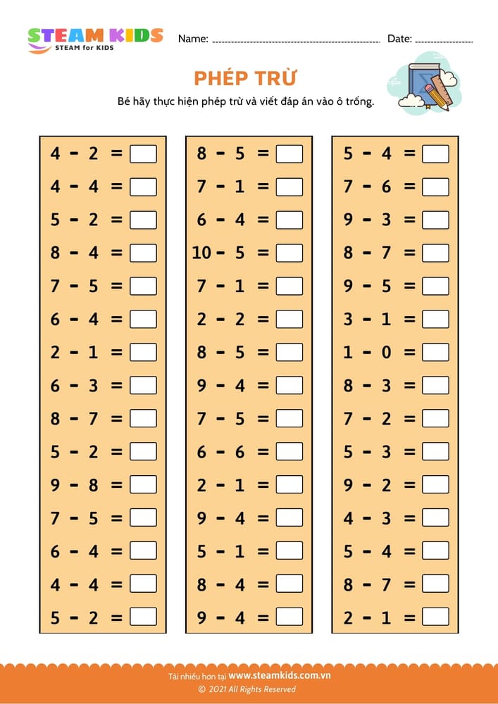 Thực hiện phép trừ - B23